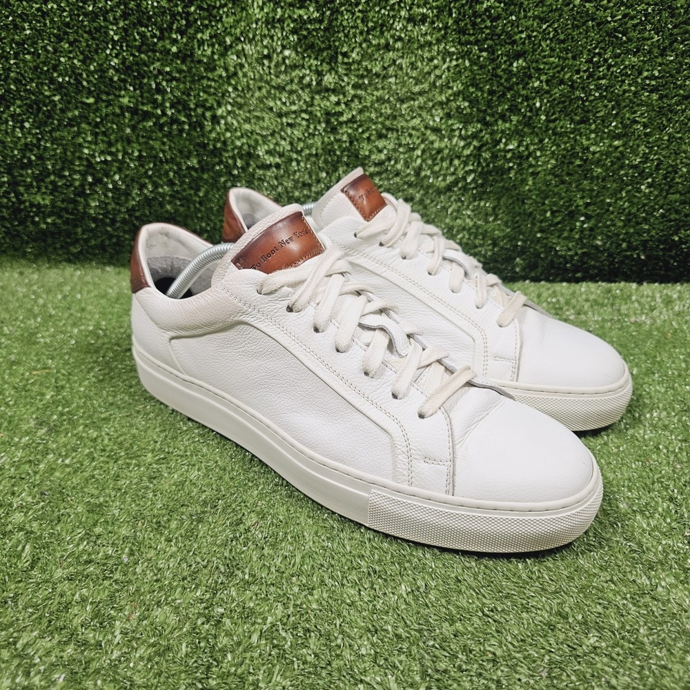 To Boot New York Carlin White Leather Low Top Casual Italy Sneakers Mens 10